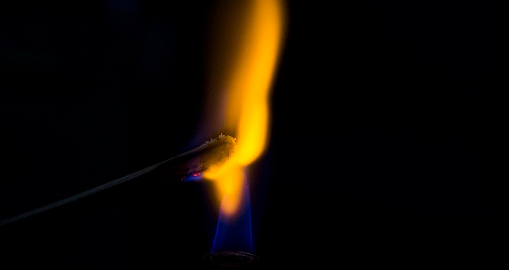 Set aflame